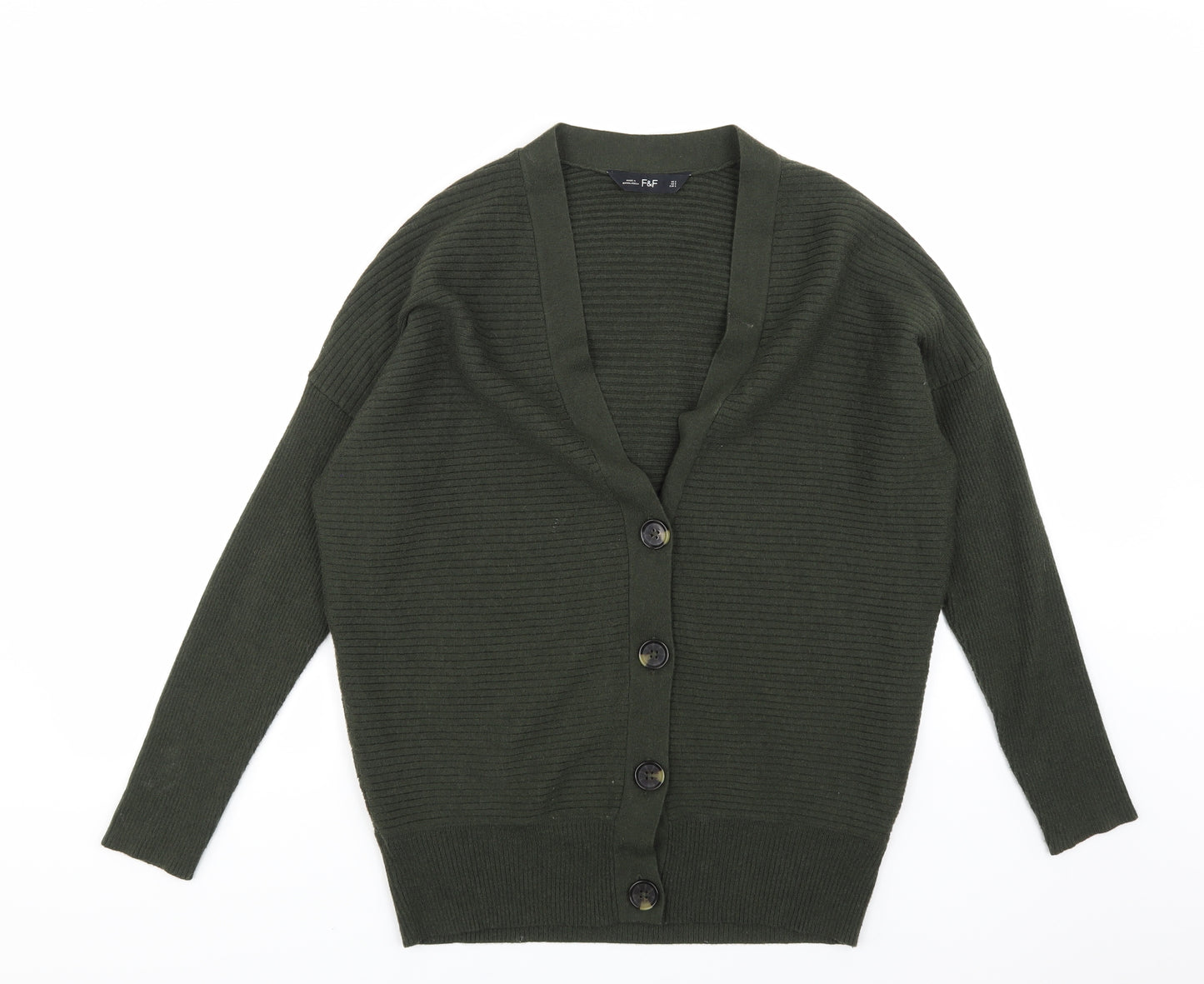 F&F Womens Green  Knit Cardigan Jumper Size S