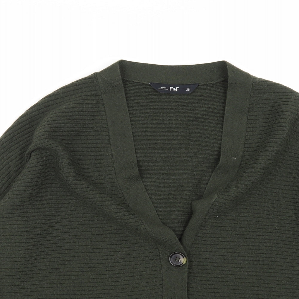 F&F Womens Green  Knit Cardigan Jumper Size S