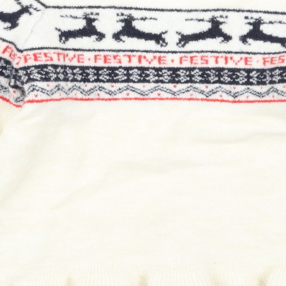 H&M Girls Ivory   Pullover Jumper Size 6-7 Years  - Christmas