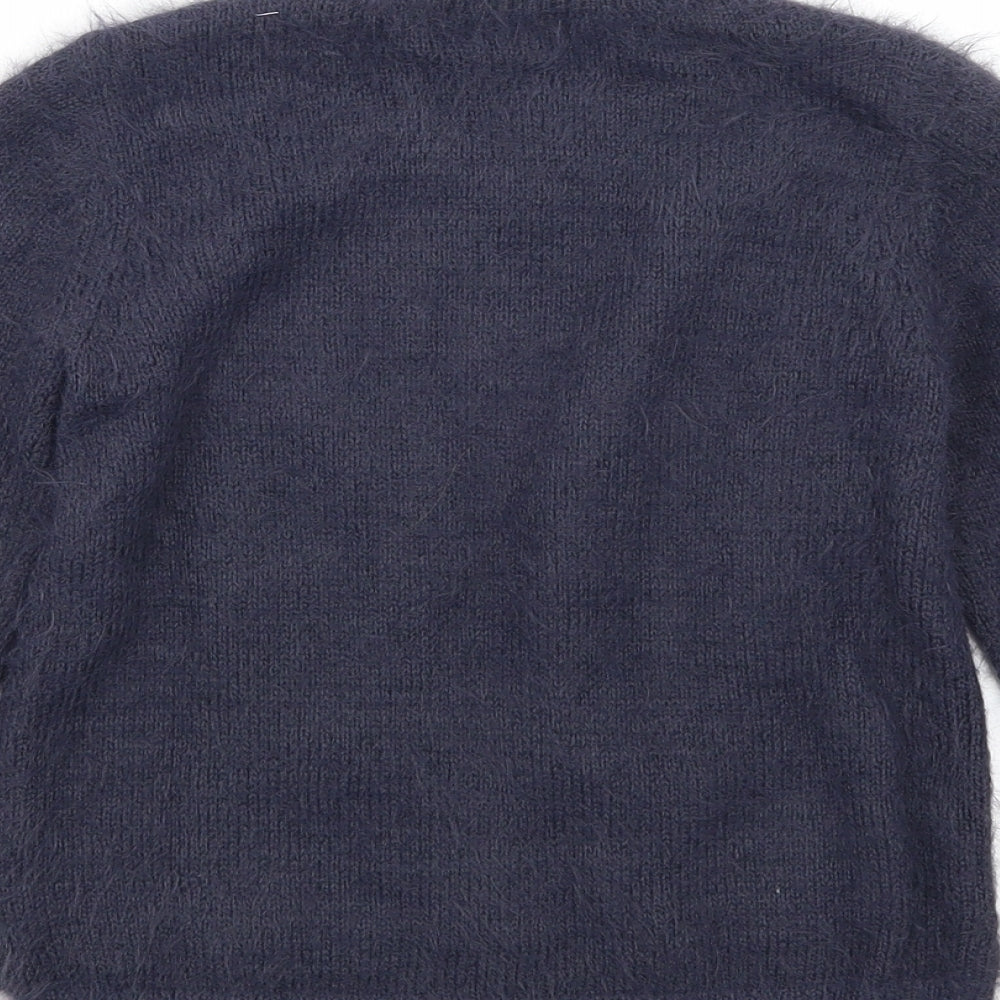 H&M Girls Blue  Knit Pullover Jumper Size 6-7 Years  - Bunny