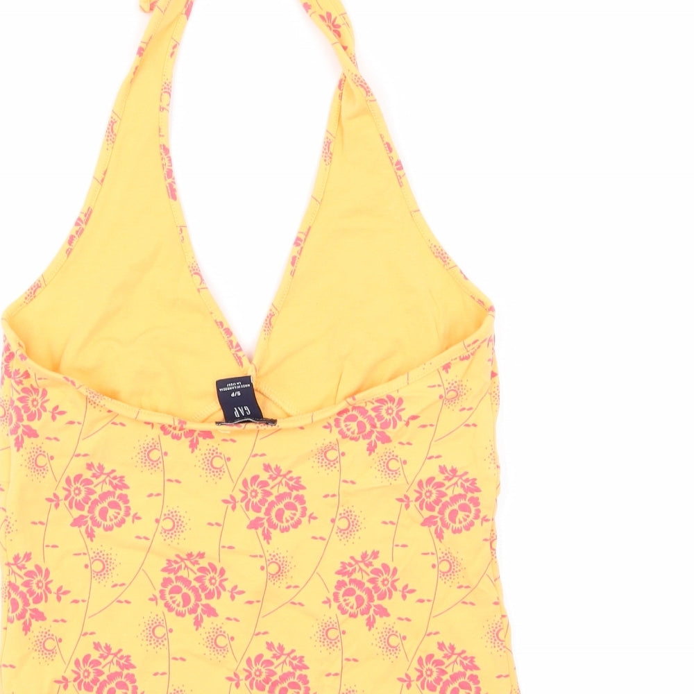 Gap Womens Orange Floral Jersey Basic Tank Size S  -