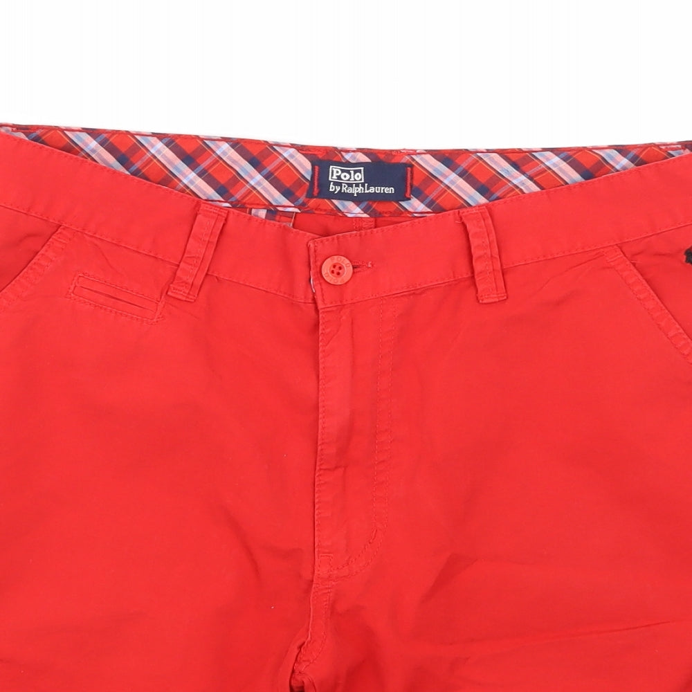 Polo Ralph Lauren Mens Red   Chino Shorts Size 34