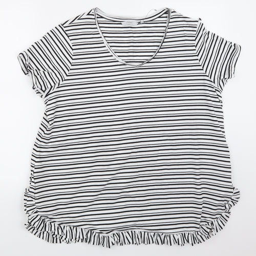 NEXT Womens Black Striped Jersey Basic T-Shirt Size 20