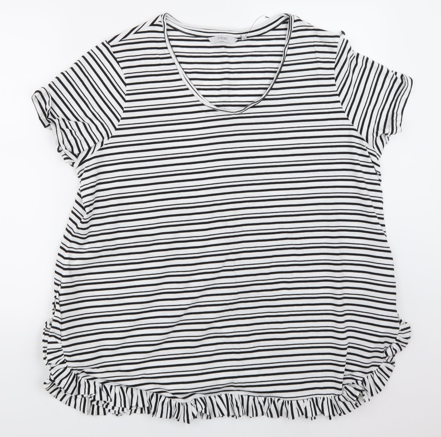 NEXT Womens Black Striped Jersey Basic T-Shirt Size 20