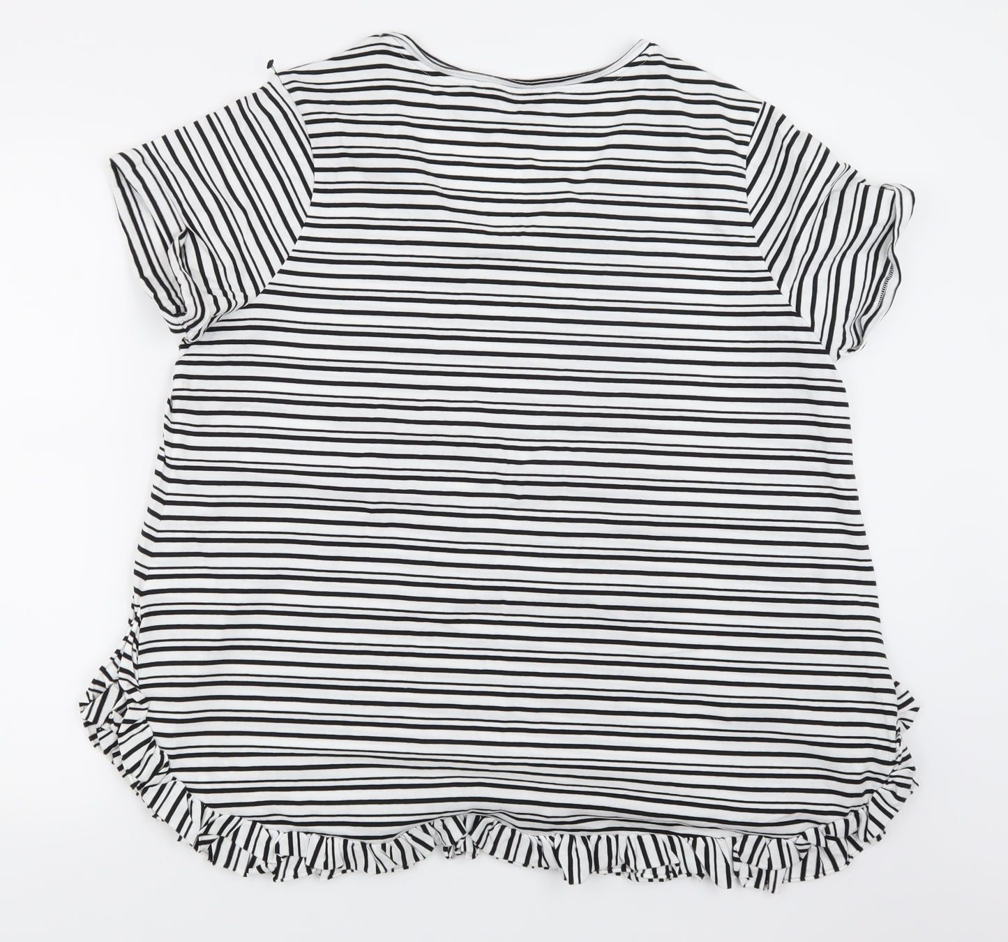 NEXT Womens Black Striped Jersey Basic T-Shirt Size 20
