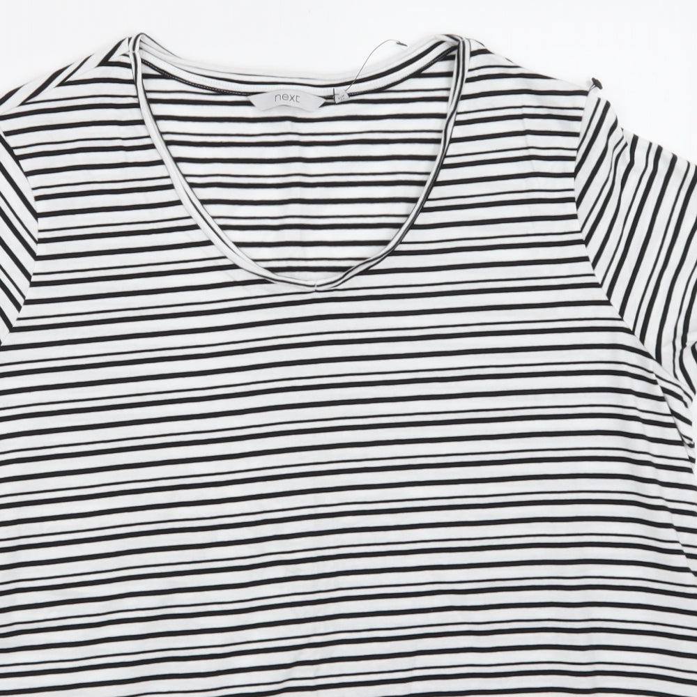 NEXT Womens Black Striped Jersey Basic T-Shirt Size 20