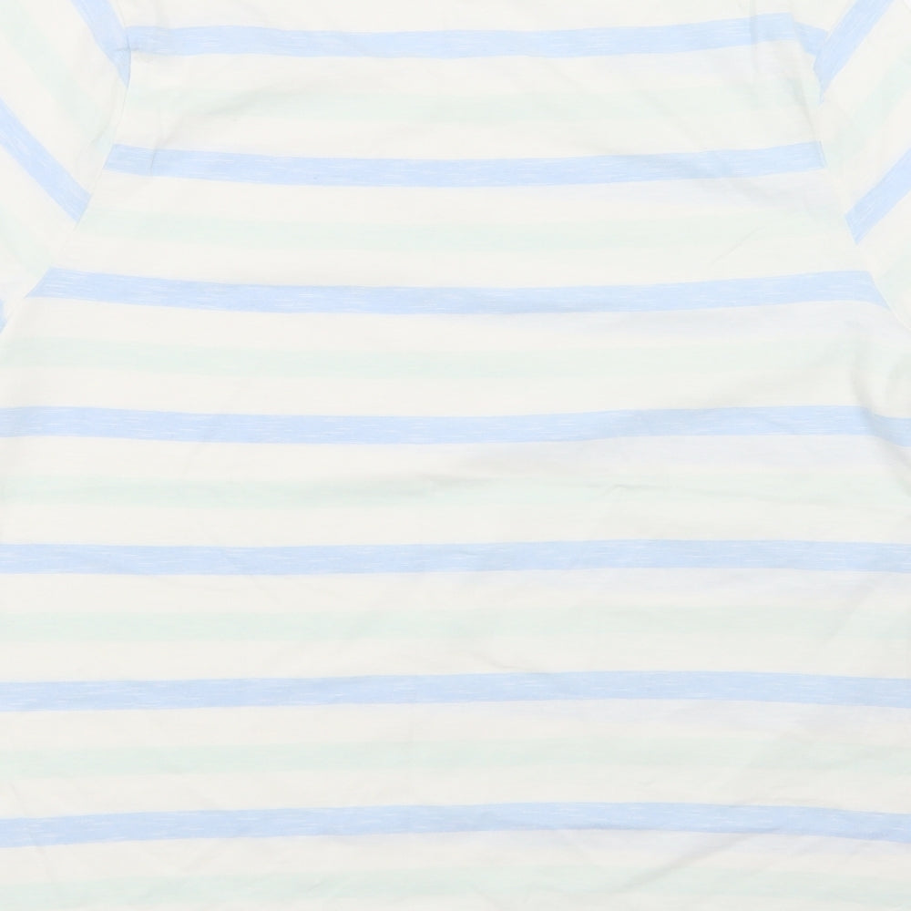 TU Womens White Striped Jersey Basic T-Shirt Size 16