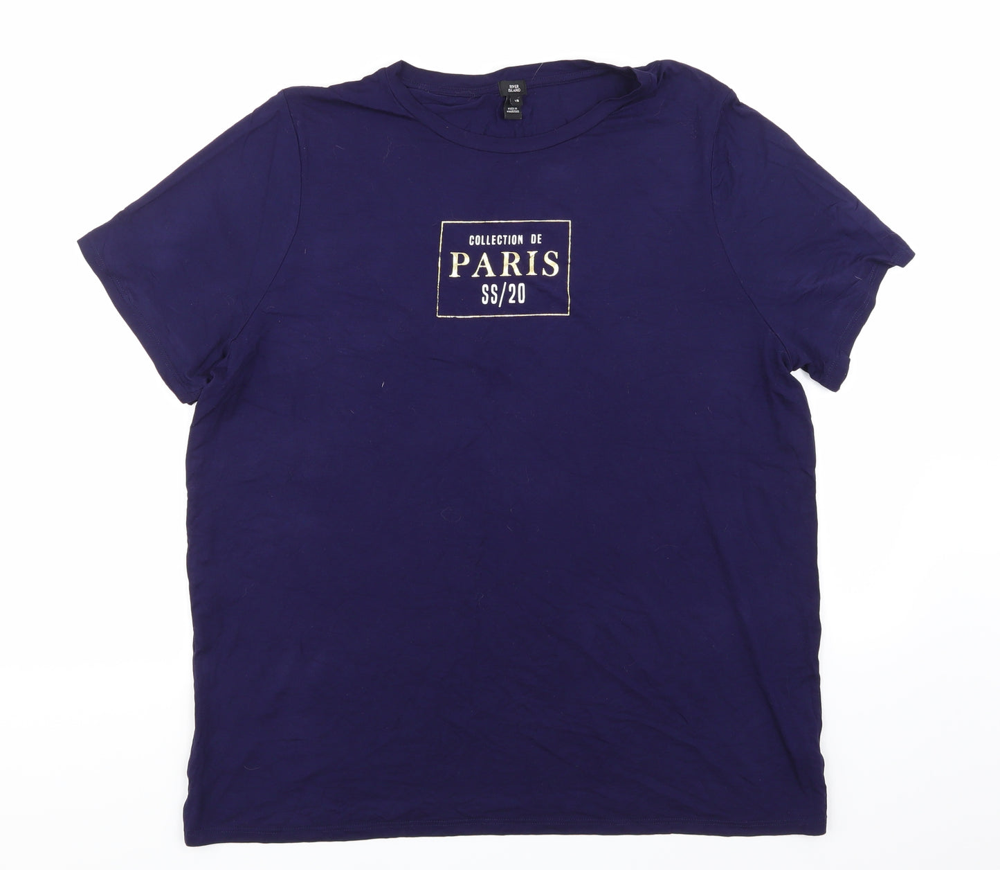 River Island Womens Purple  Jersey Basic T-Shirt Size 18  - Paris