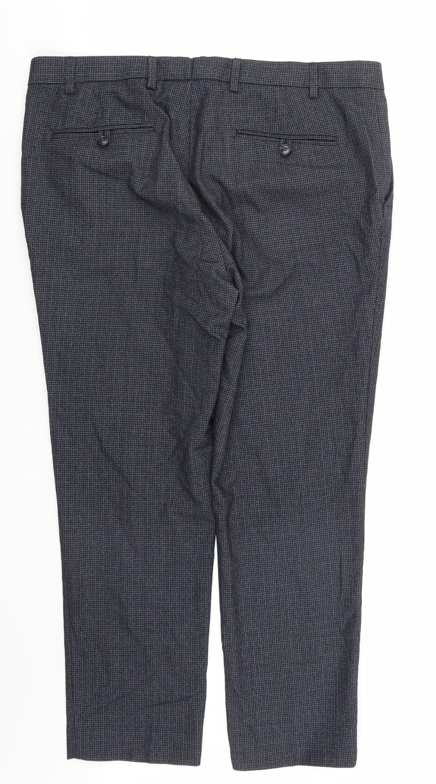 Marks and Spencer Mens Blue Striped Rayon Trousers  Size 38 L29 in