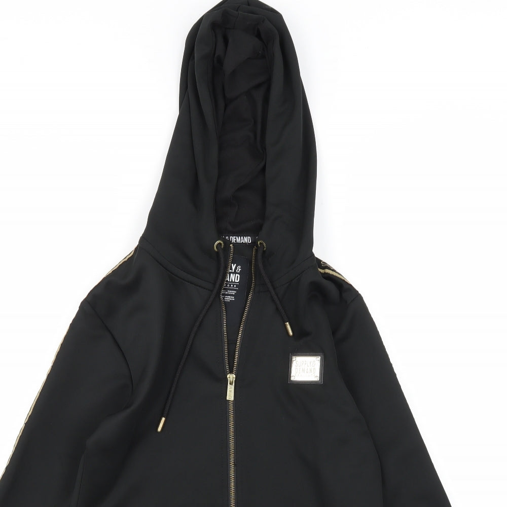 Supply & Demand Co. Mens Black   Full Zip Hoodie Size S