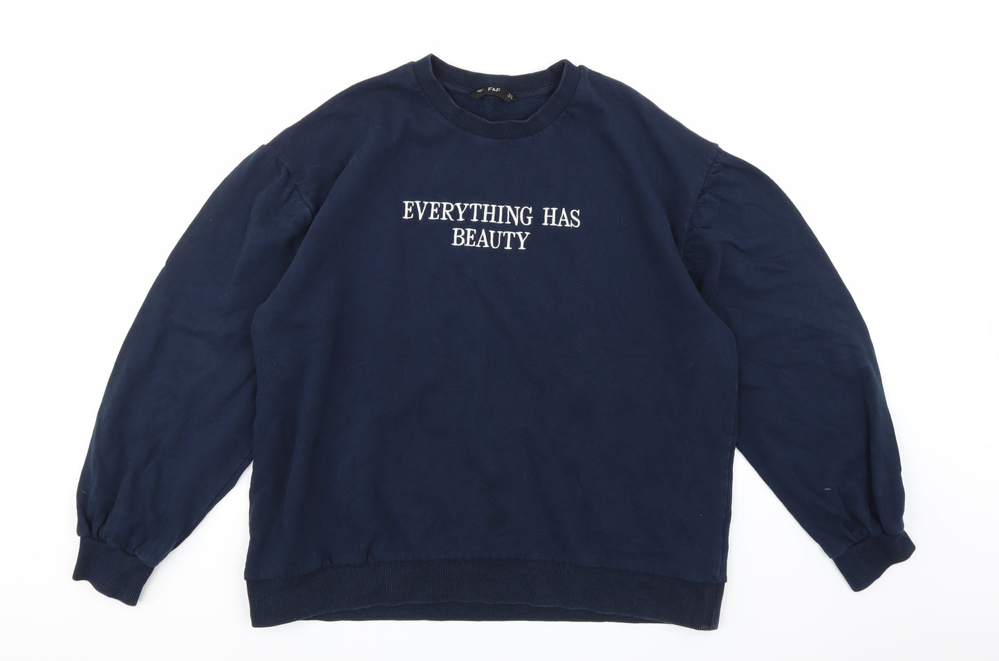 F&F Womens Blue  Jersey Pullover Sweatshirt Size 18  - Everything has beauty