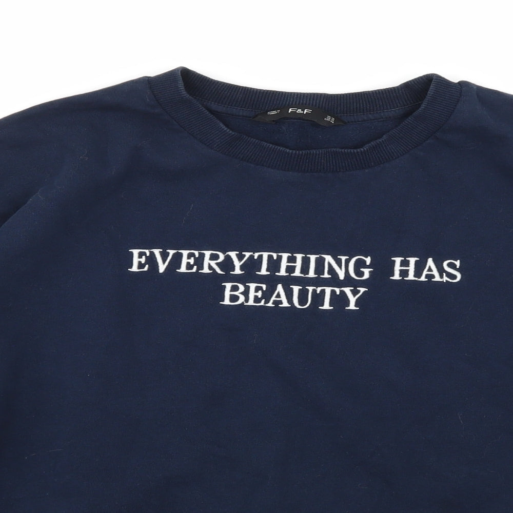 F&F Womens Blue  Jersey Pullover Sweatshirt Size 18  - Everything has beauty