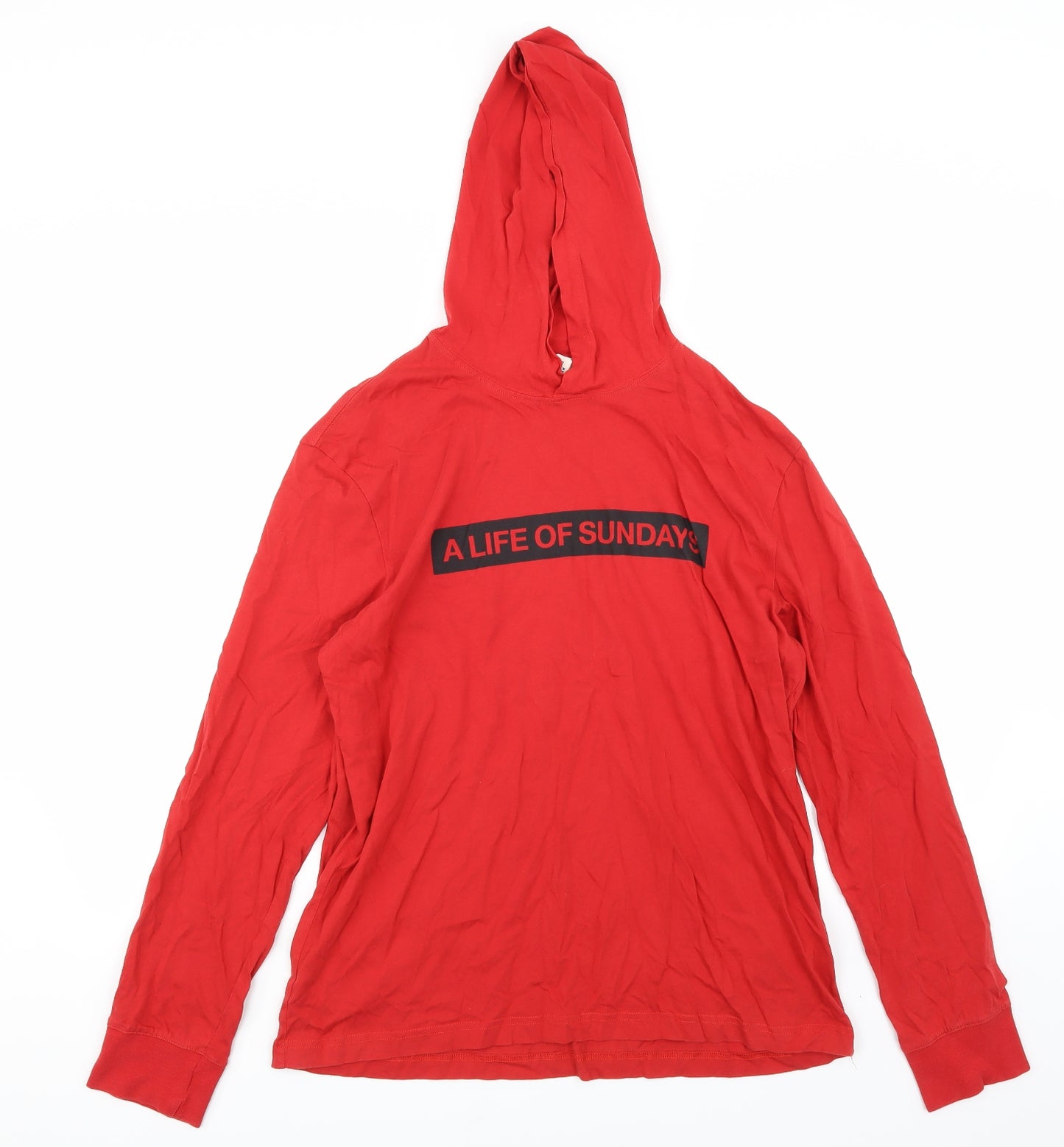 H&M Womens Red  Jersey Pullover Hoodie Size M  - A life of Sundays