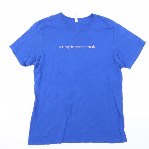 Bella + Canvas Womens Blue  Jersey Basic T-Shirt Size L  - Internet crush