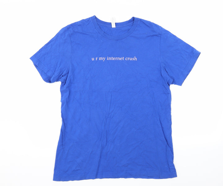 Bella + Canvas Womens Blue  Jersey Basic T-Shirt Size L  - Internet crush