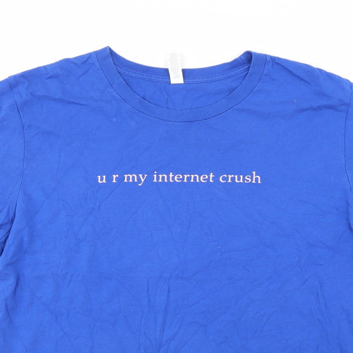 Bella + Canvas Womens Blue  Jersey Basic T-Shirt Size L  - Internet crush