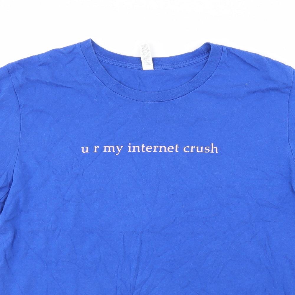 Bella + Canvas Womens Blue  Jersey Basic T-Shirt Size L  - Internet crush