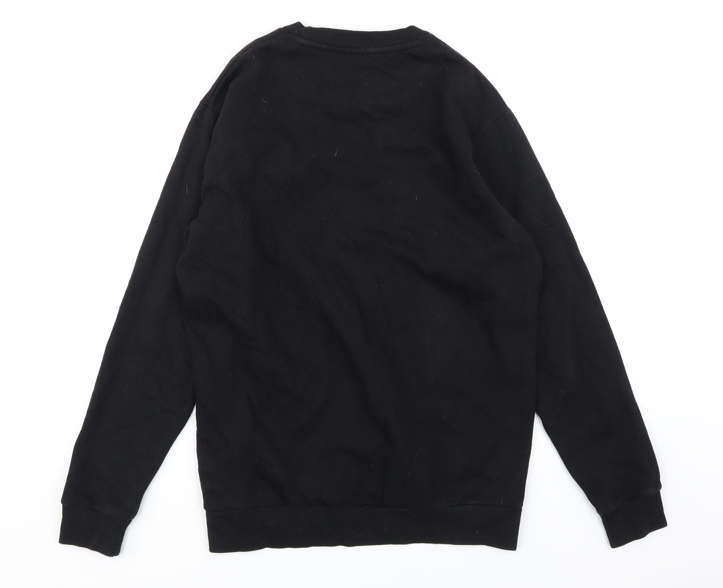 Zara Mens Black  Jersey Pullover Sweatshirt Size M