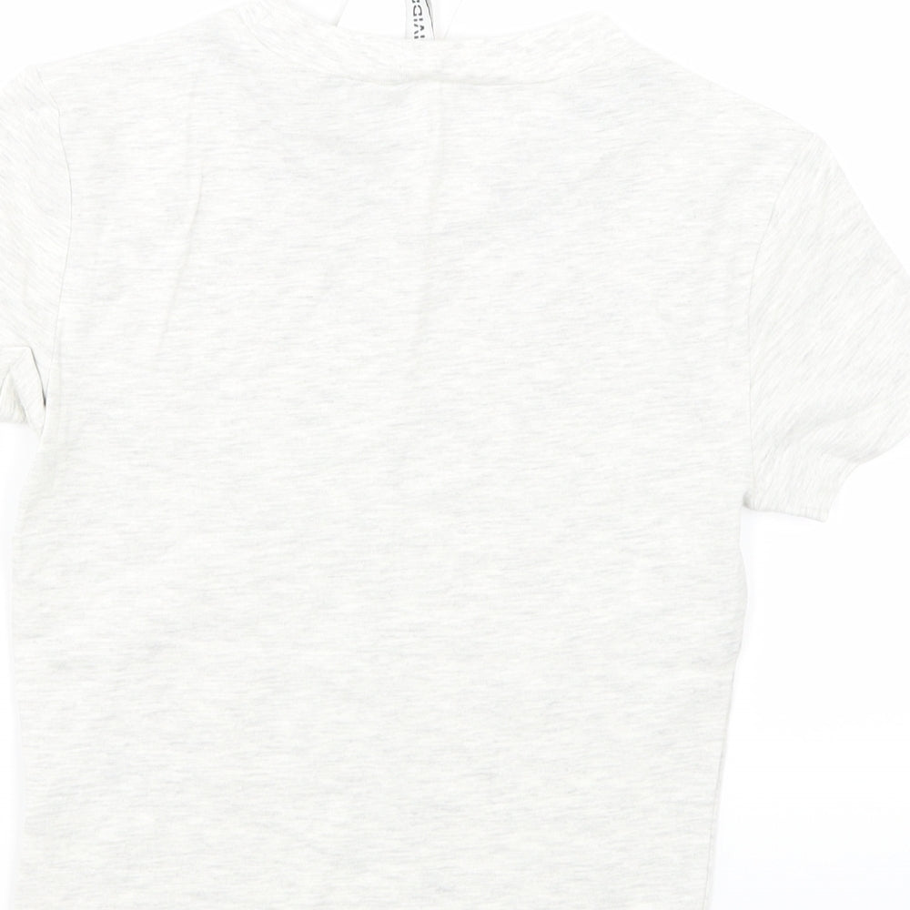 H&M Womens Grey  Jersey Cropped T-Shirt Size S