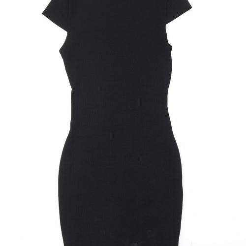 PRETTYLITTLETHING Womens Black  Knit Bodycon  Size 10
