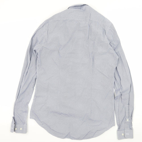 Zara Mens Blue Geometric   Button-Up Size S