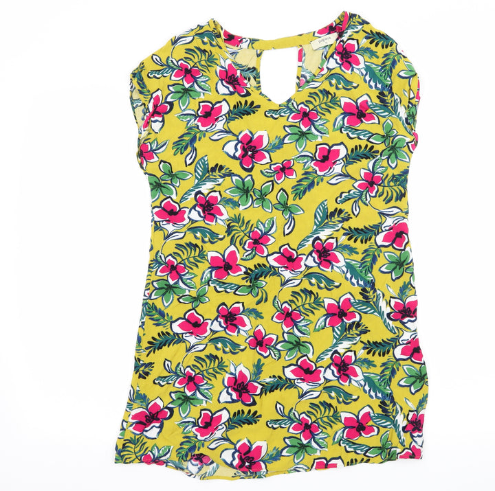 Papaya Womens Green Floral  Basic Blouse Size 10