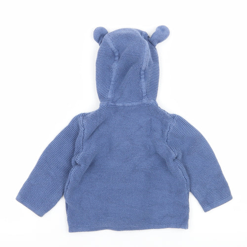 Mothercare Boys Blue  Knit Jacket  Size 3-6 Months  - Bear