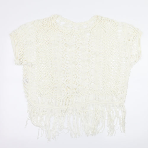 Select Womens White  Knit Pullover Jumper Size L