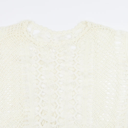 Select Womens White  Knit Pullover Jumper Size L