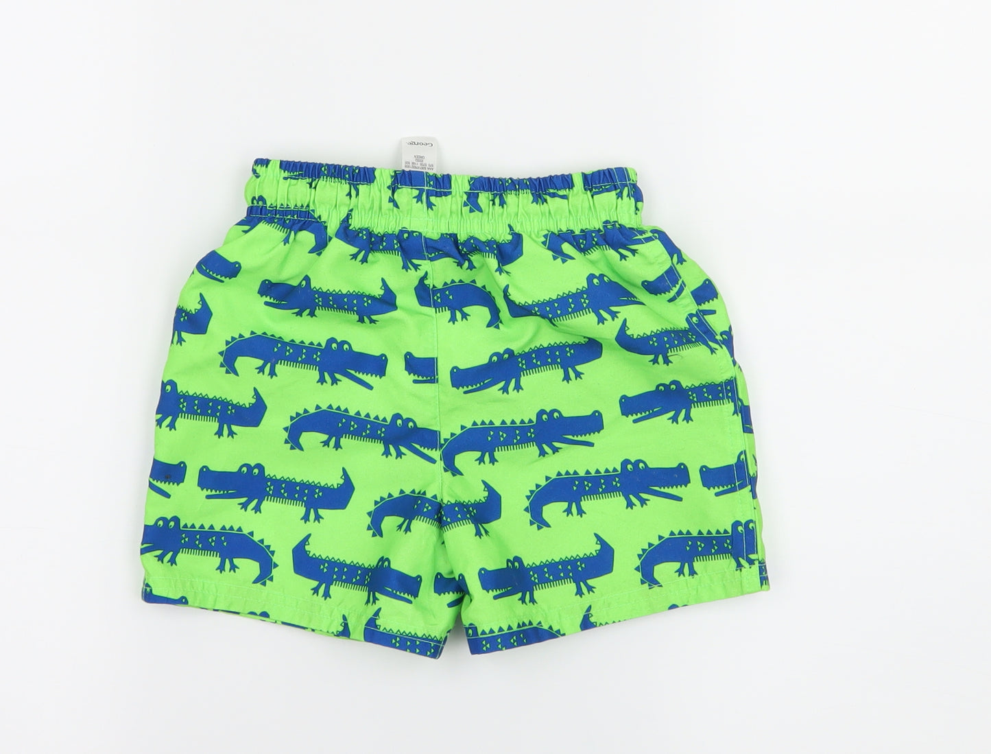 George Boys Green Geometric  Sweat Shorts Size 3-4 Years - Crocodile