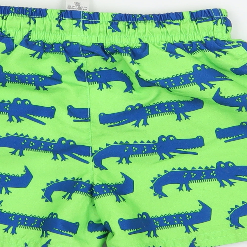 George Boys Green Geometric  Sweat Shorts Size 3-4 Years - Crocodile
