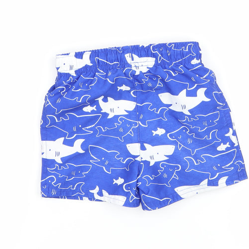 George Womens Blue Geometric  Sweat Shorts Size 2 - Sharks