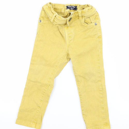 NEXT Boys Yellow  Denim Cargo Jeans Size 12-18 Months