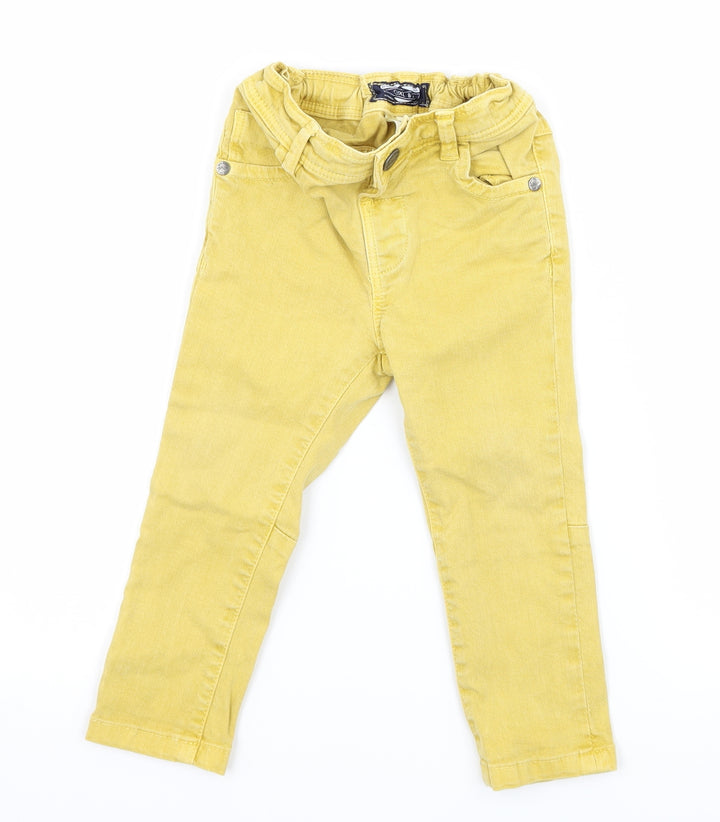 NEXT Boys Yellow Denim Cargo Jeans Size 12-18 Months