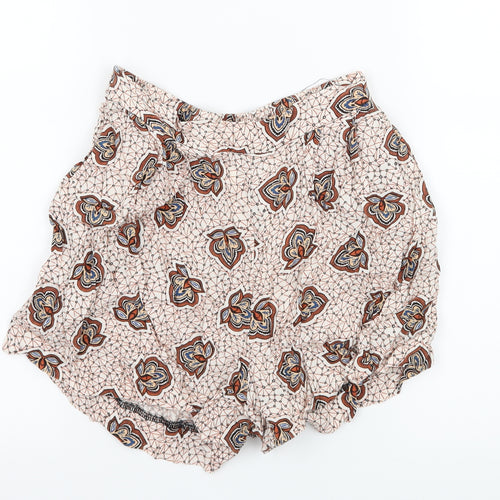 H&M Womens Ivory Paisley  Hot Pants Shorts Size 4