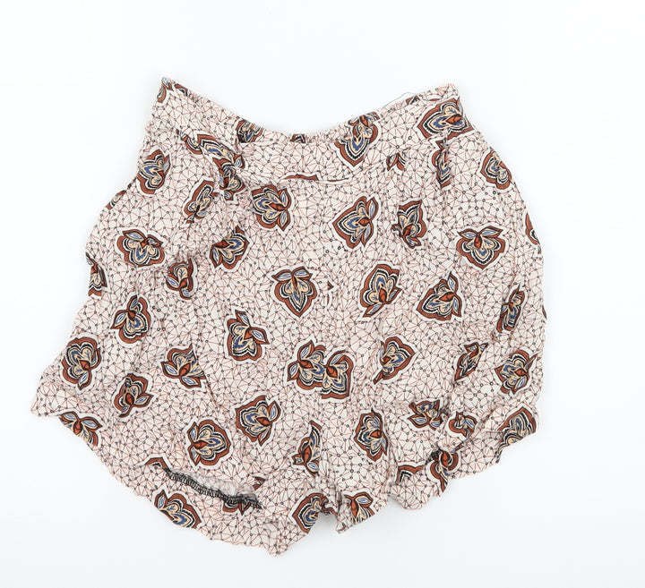 H&M Womens Ivory Paisley Hot Pants Shorts Size 4