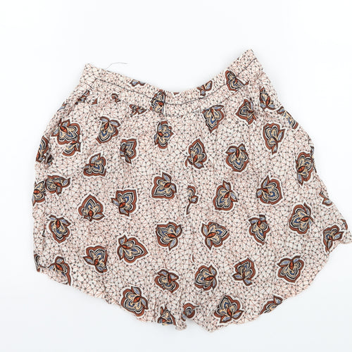 H&M Womens Ivory Paisley  Hot Pants Shorts Size 4