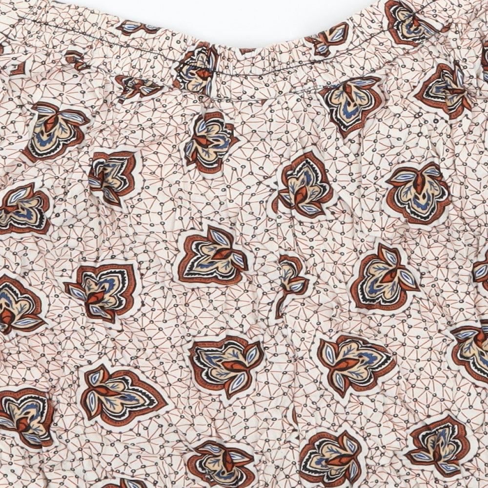 H&M Womens Ivory Paisley  Hot Pants Shorts Size 4