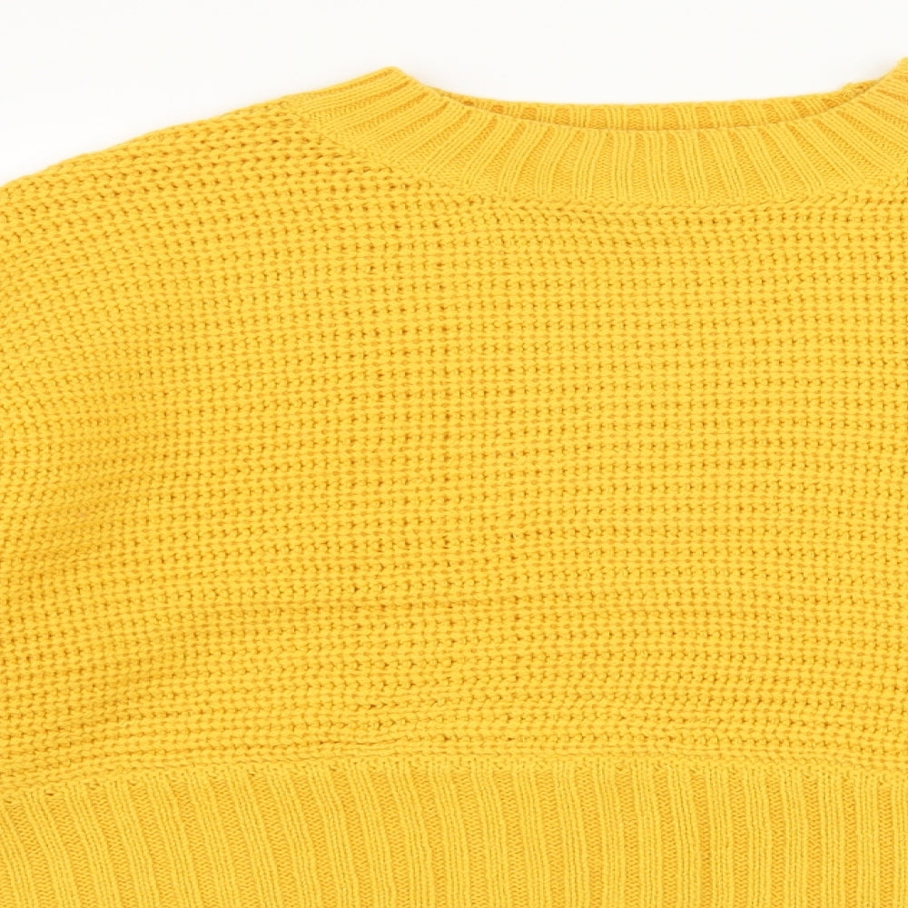 New Look Girls Yellow  Knit Pullover Jumper Size 14-15 Years