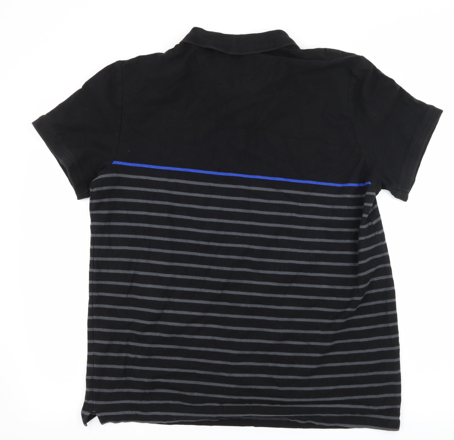 Calvin Klein Mens Black Striped Jersey  Polo Size XL