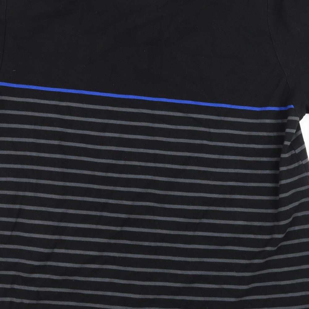 Calvin Klein Mens Black Striped Jersey  Polo Size XL