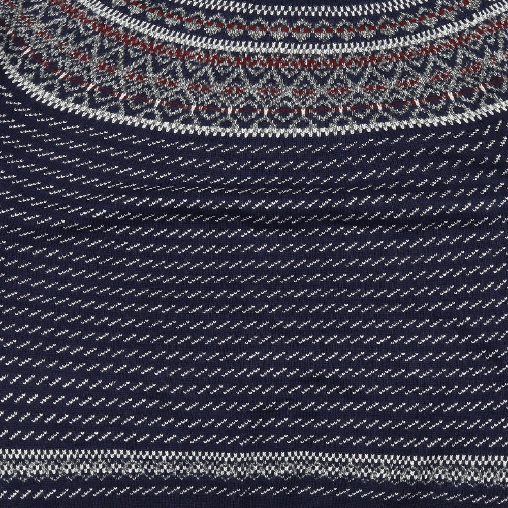 George Mens Blue Striped Knit Pullover Jumper Size XL