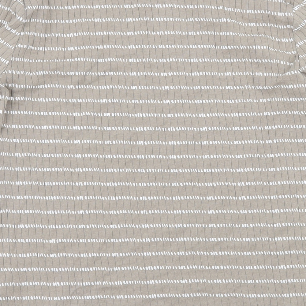 Zara Boys Brown Striped Jersey Basic T-Shirt Size 13-14 Years