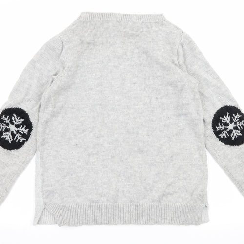 F&F Womens Grey  Knit Pullover Jumper Size 10  - Christmas Reindeer