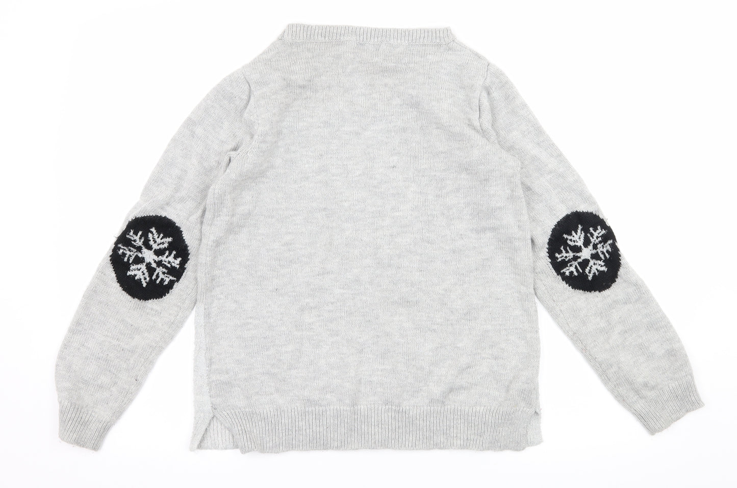 F&F Womens Grey  Knit Pullover Jumper Size 10  - Christmas Reindeer