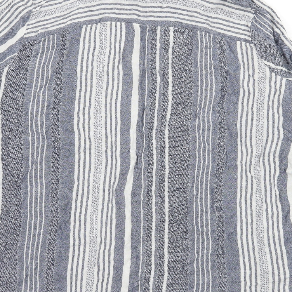 Papaya Womens Blue Striped  Basic Button-Up Size 16