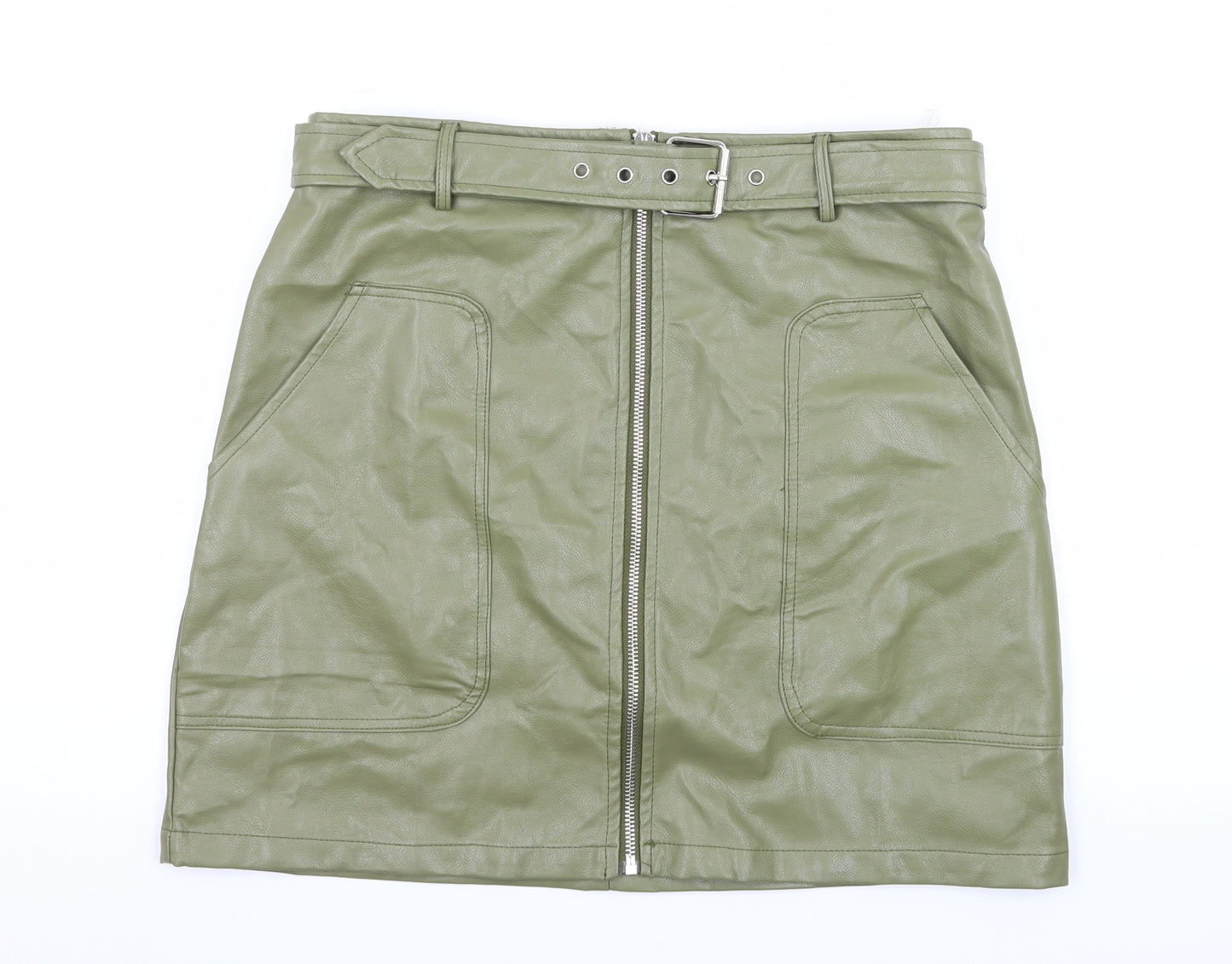 Boohoo Womens Green   A-Line Skirt Size 14