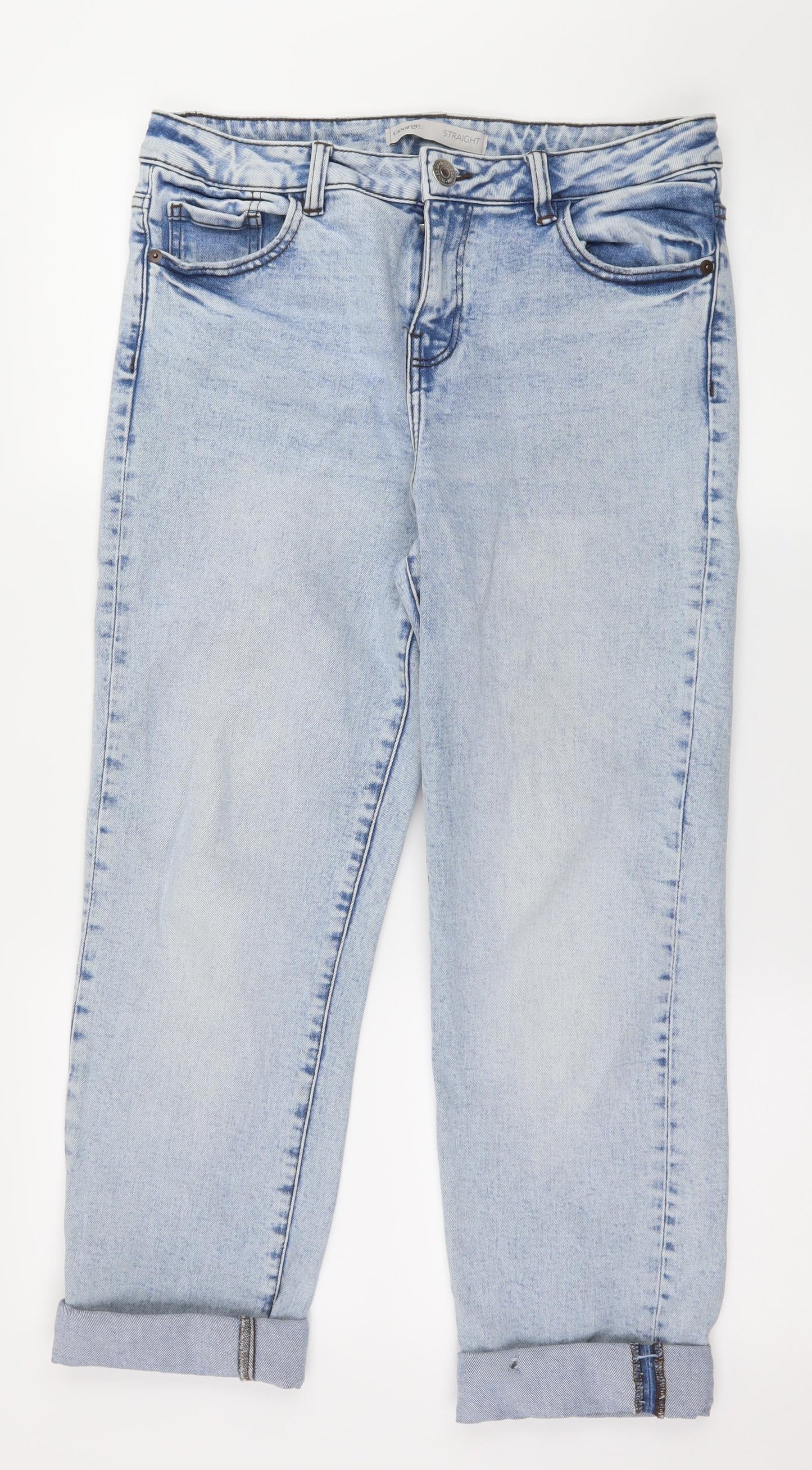 George Womens Blue  Denim Straight Jeans Size 12 L24 in