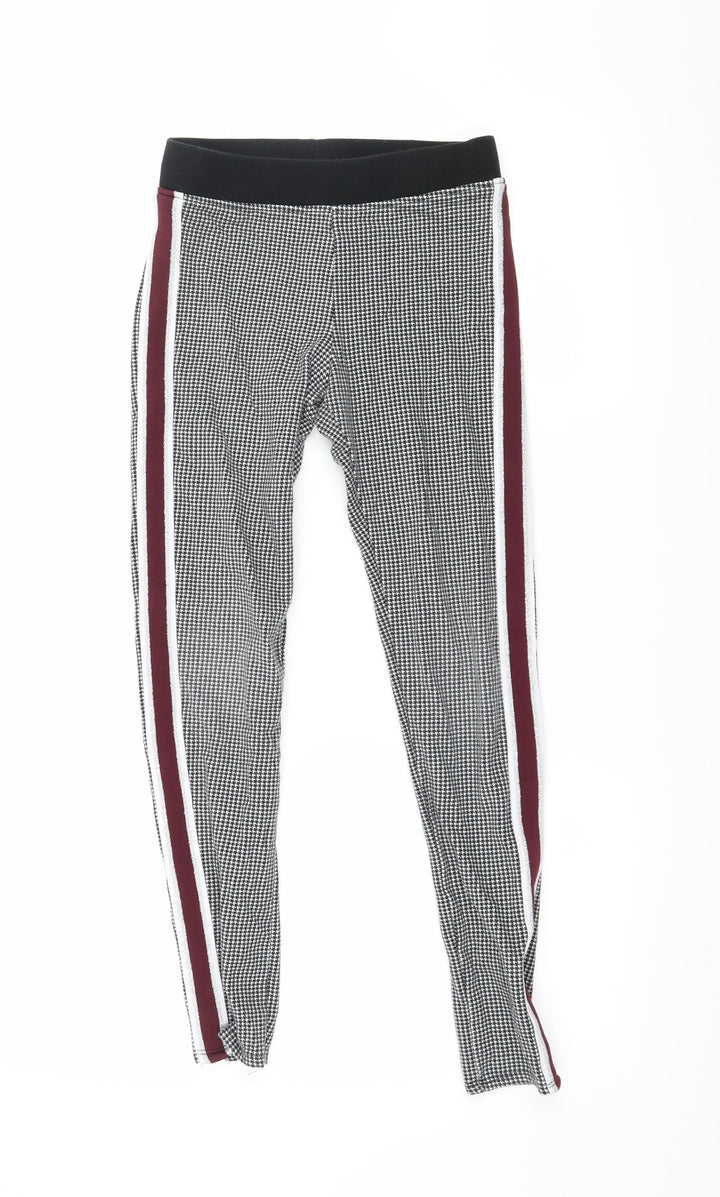 H&M Girls Multicoloured Houndstooth Jersey Jogger Trousers Size 12 Years - Leggings