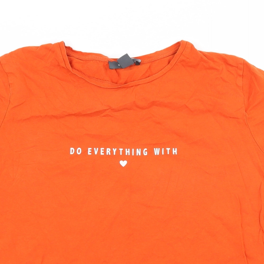 Primark Womens Orange  Jersey Basic T-Shirt Size 12  - Do Everything with love